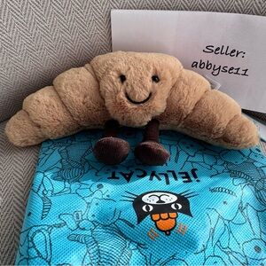Jellycat Small Amuseables Croissant Plush Toy NWT Authentic With Dust Bag A6C 🥐